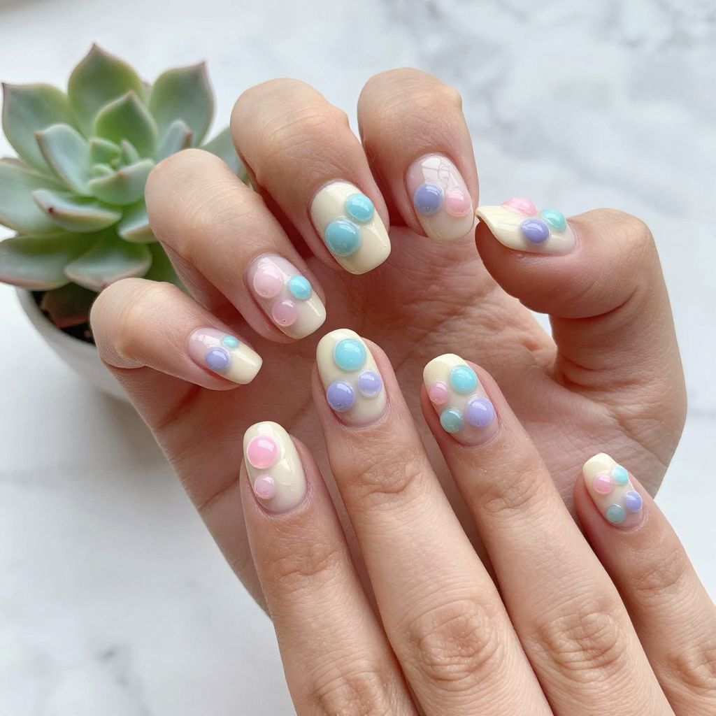 Bubble Pop 3D Nails