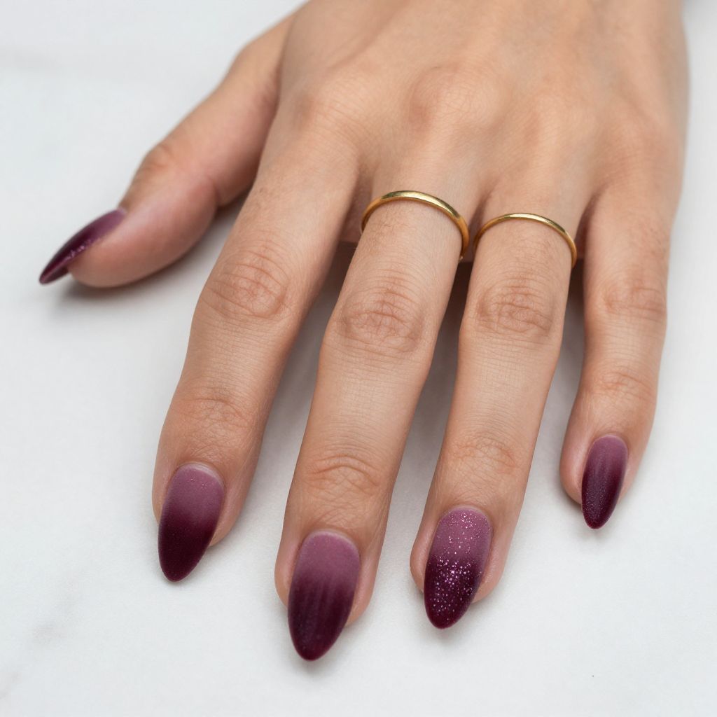 Velvet Textured Ombre Nails