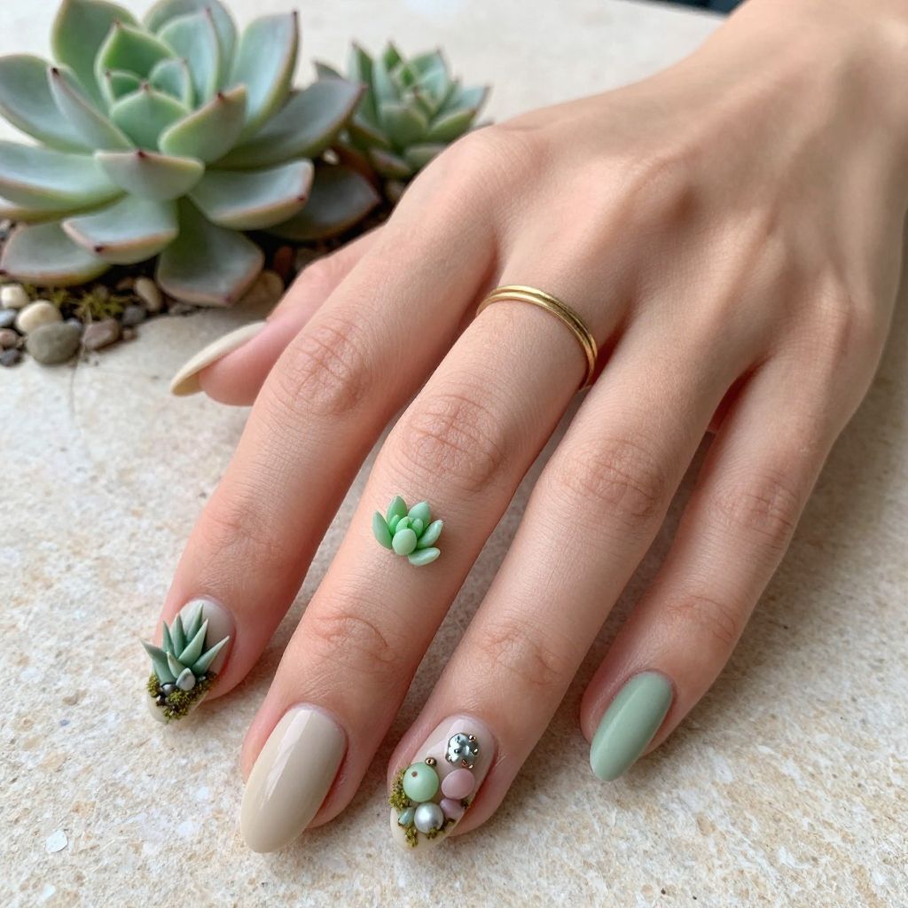 Succulent Garden Nails