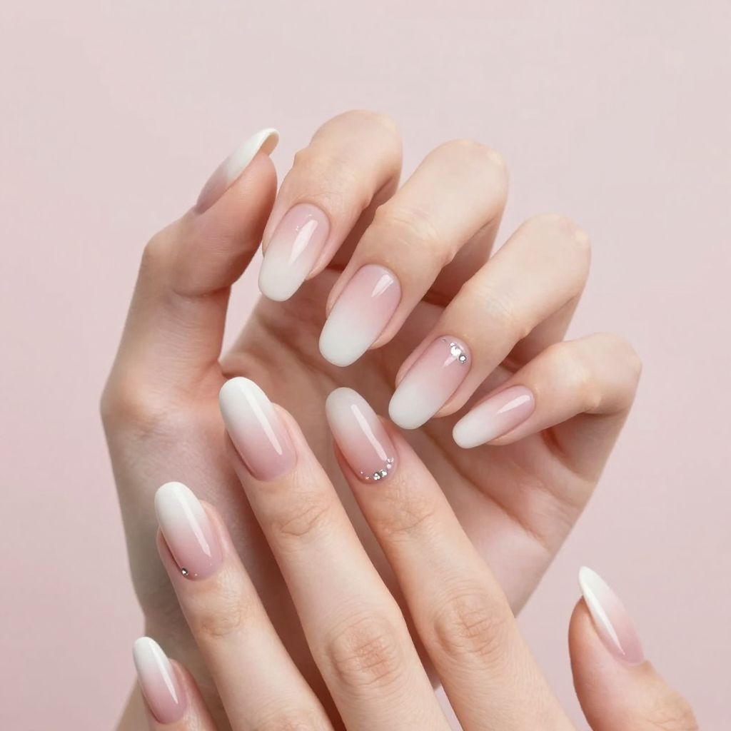 Acrylic French Tip nail idea 2