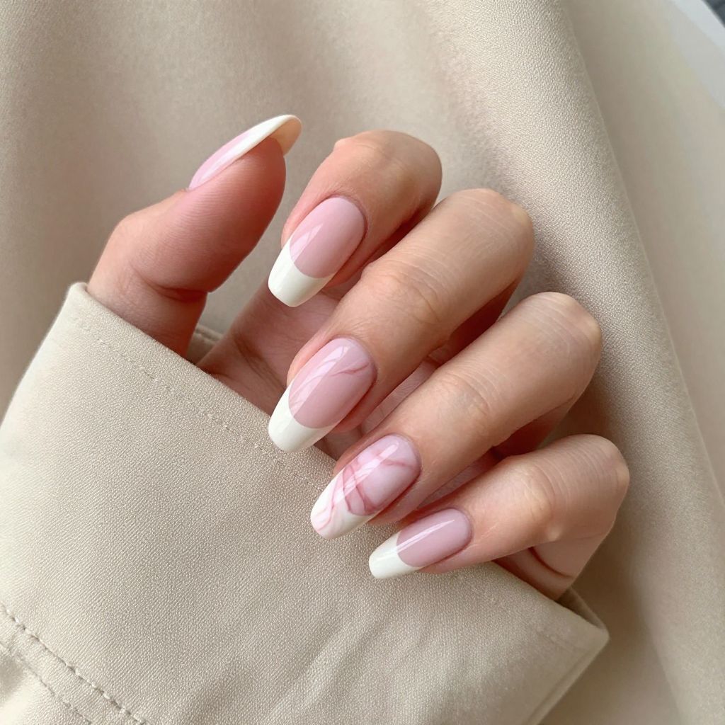 Acrylic French Tip nail idea 4