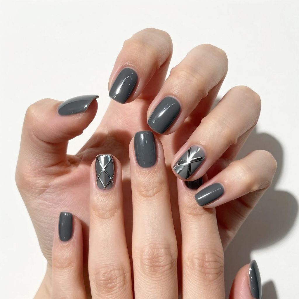 Short acrylic nails idea 8