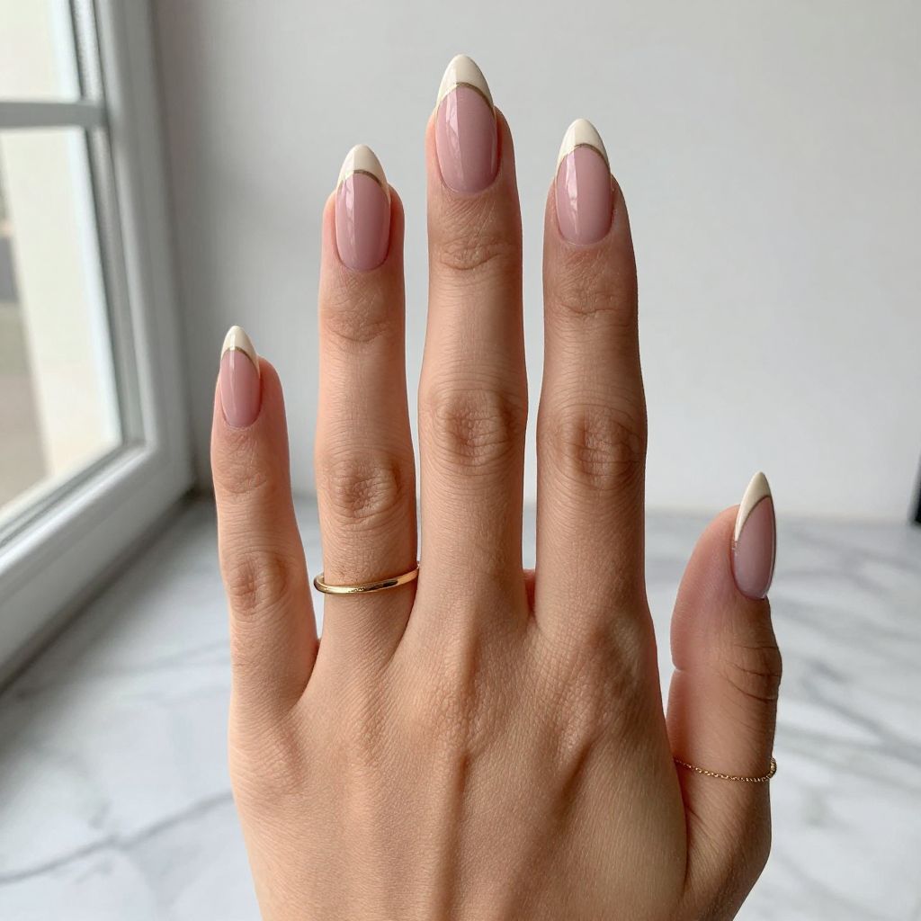 Dusty Rose Almond French Tips