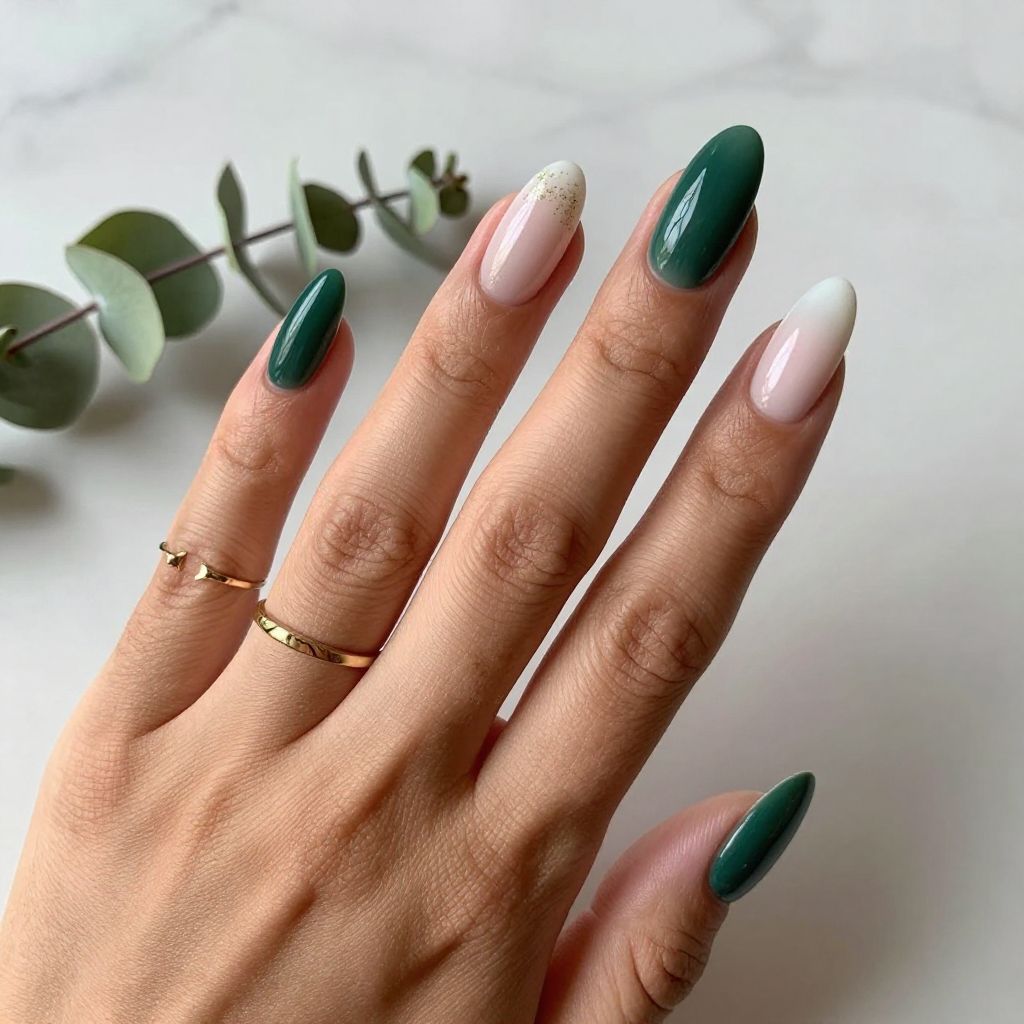 Gradient Ombré Almond French Tips
