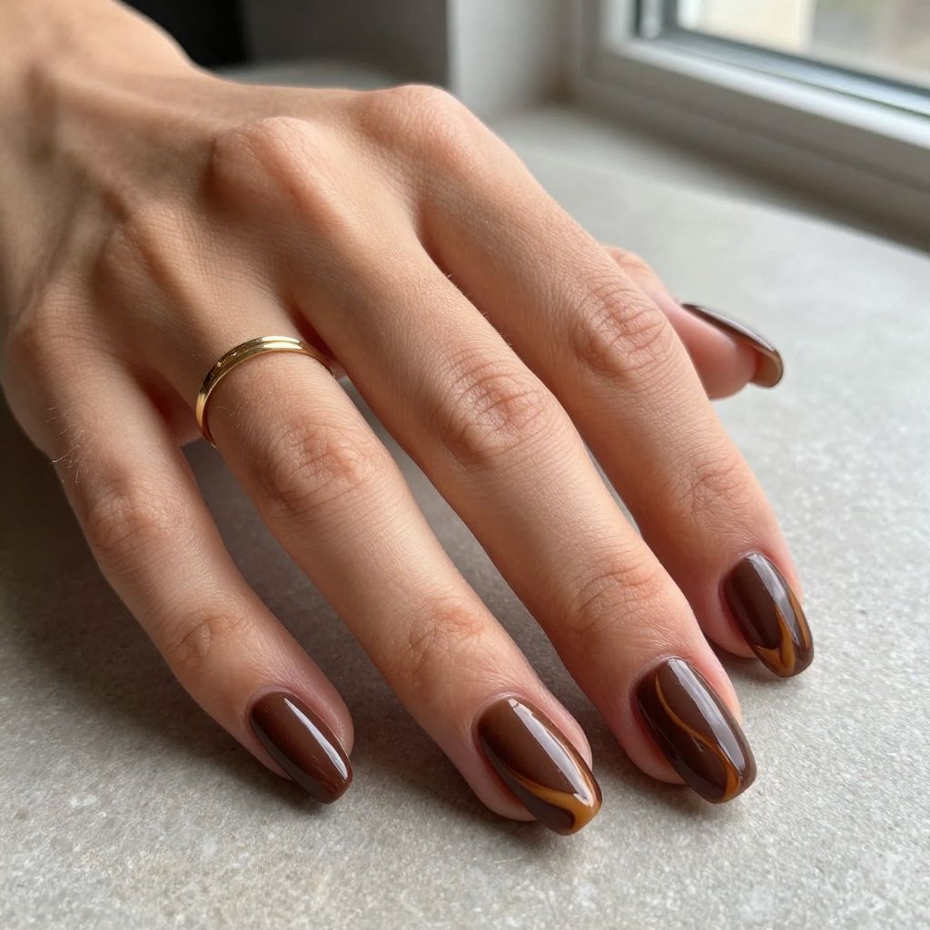 Chocolate Brown with Caramel Swirls