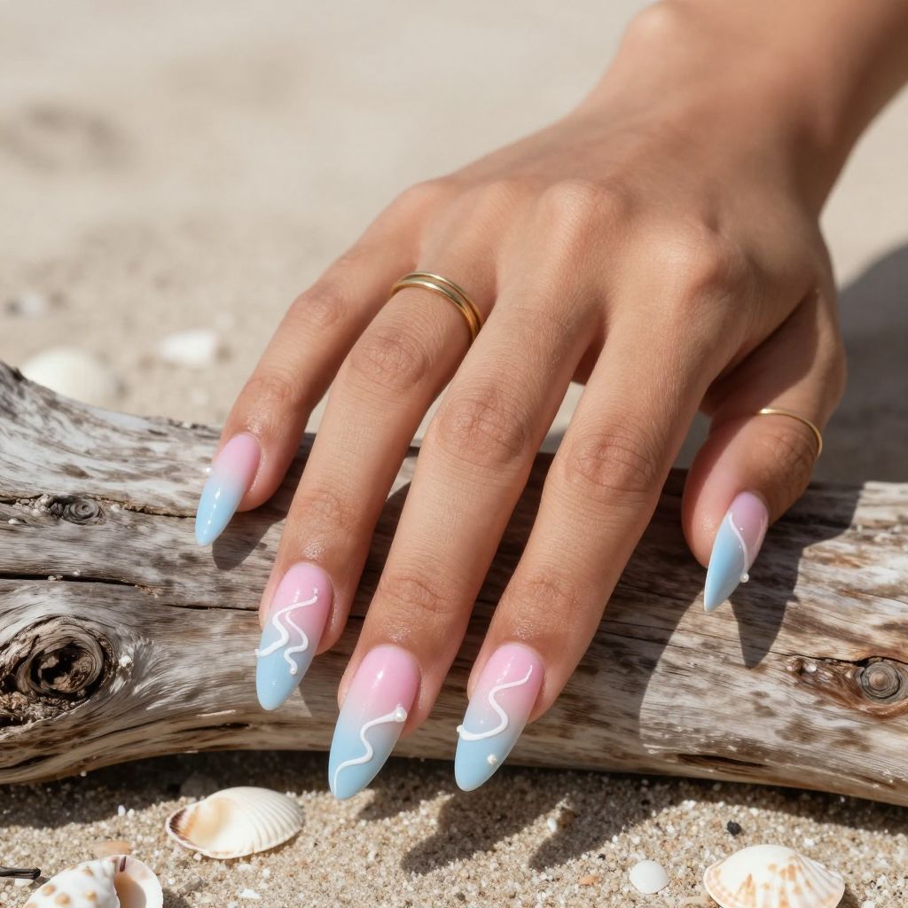 Soft Pastel Ombré Ocean Waves
