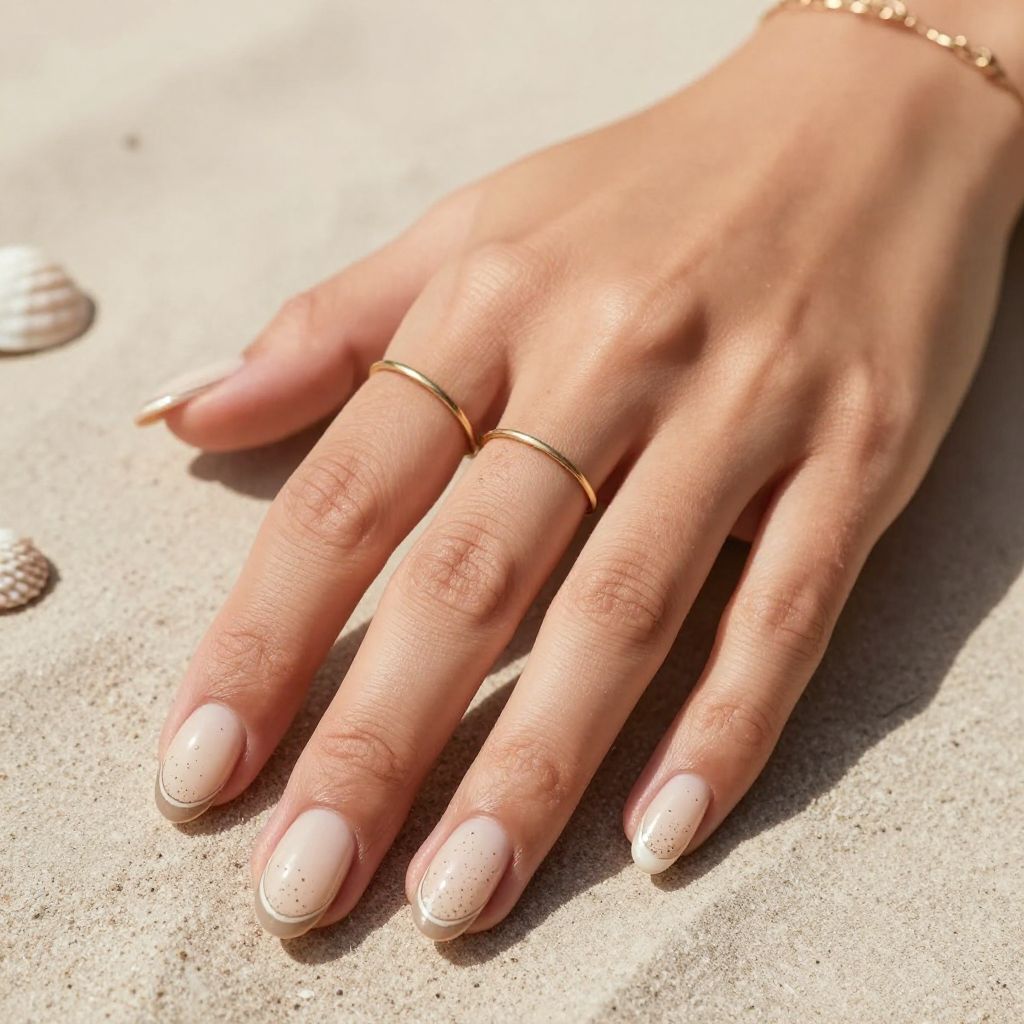 Minimalist Seashell Nude Nails