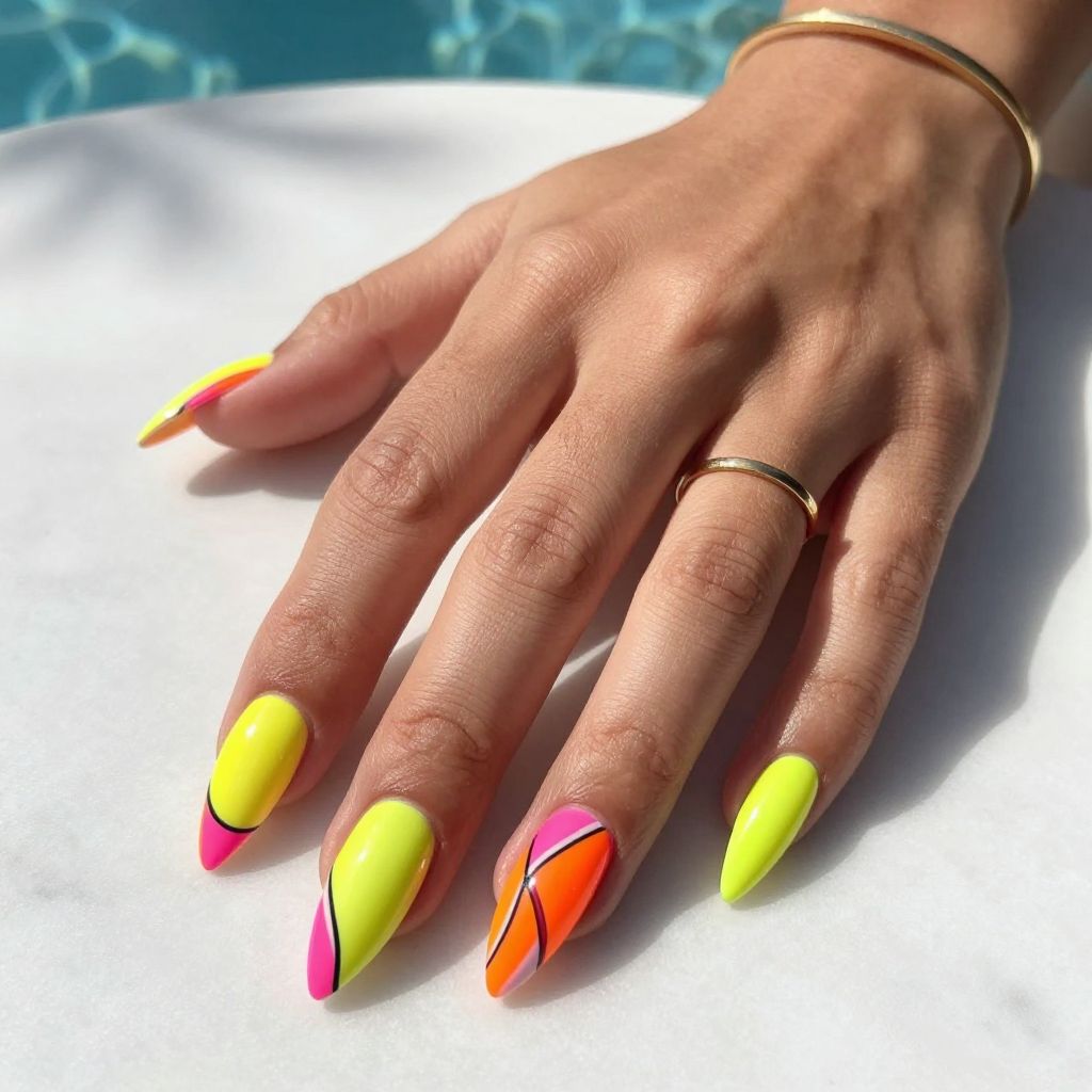 Bright Neon Geometric Tropical Mix