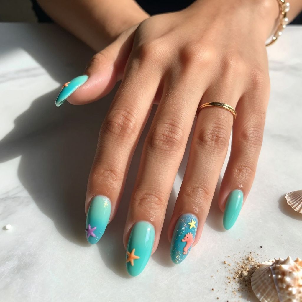 Coral Reef Nail Art Masterpiece