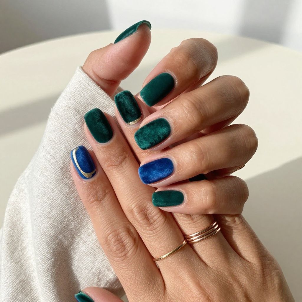 Velvet Jewel Tone Nails