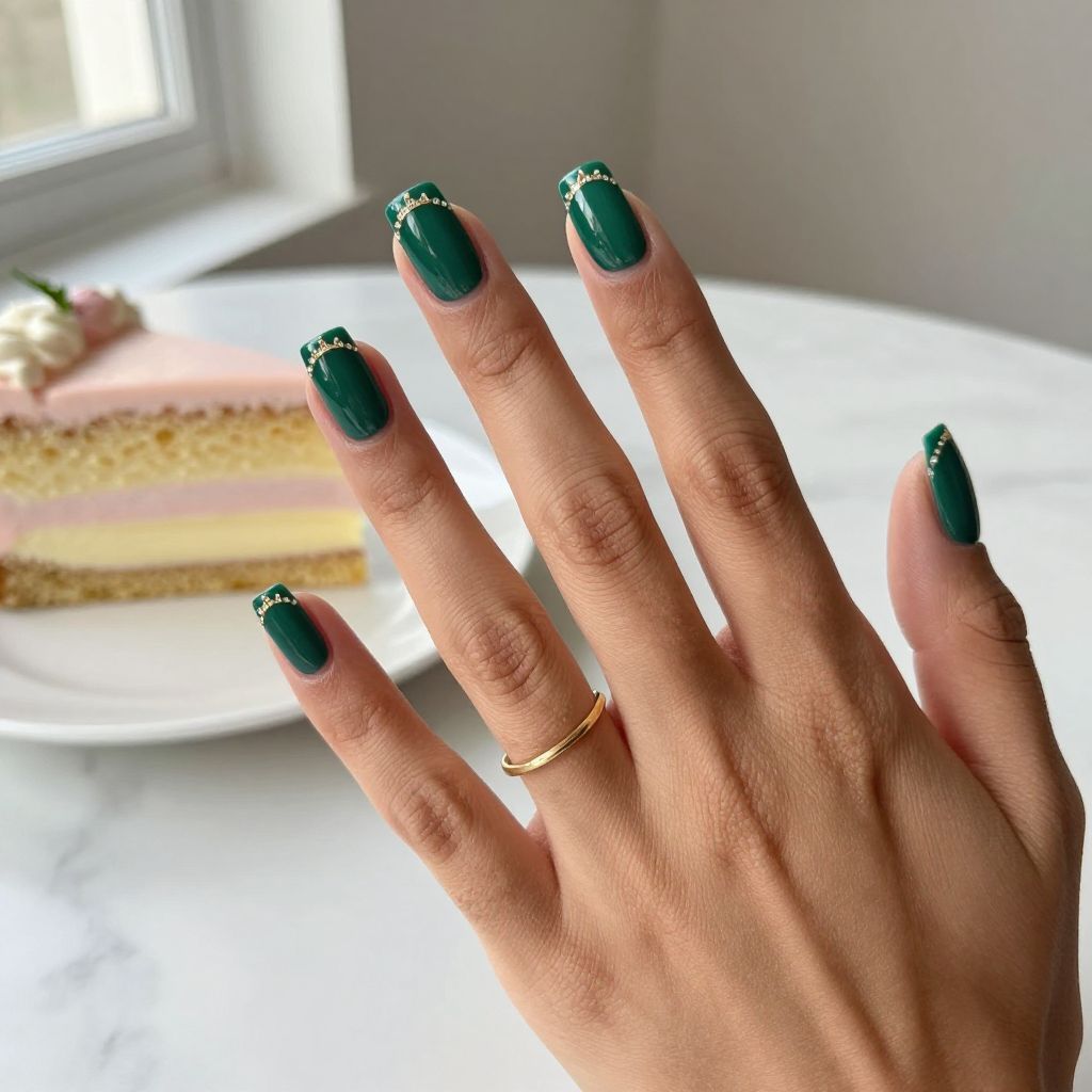 Sparkly Diamond Crown Nails