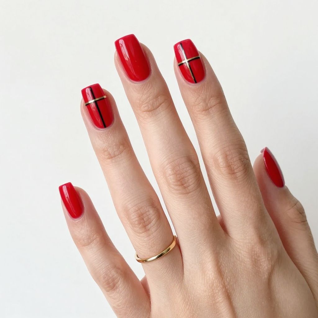 Black and red nail idea 1