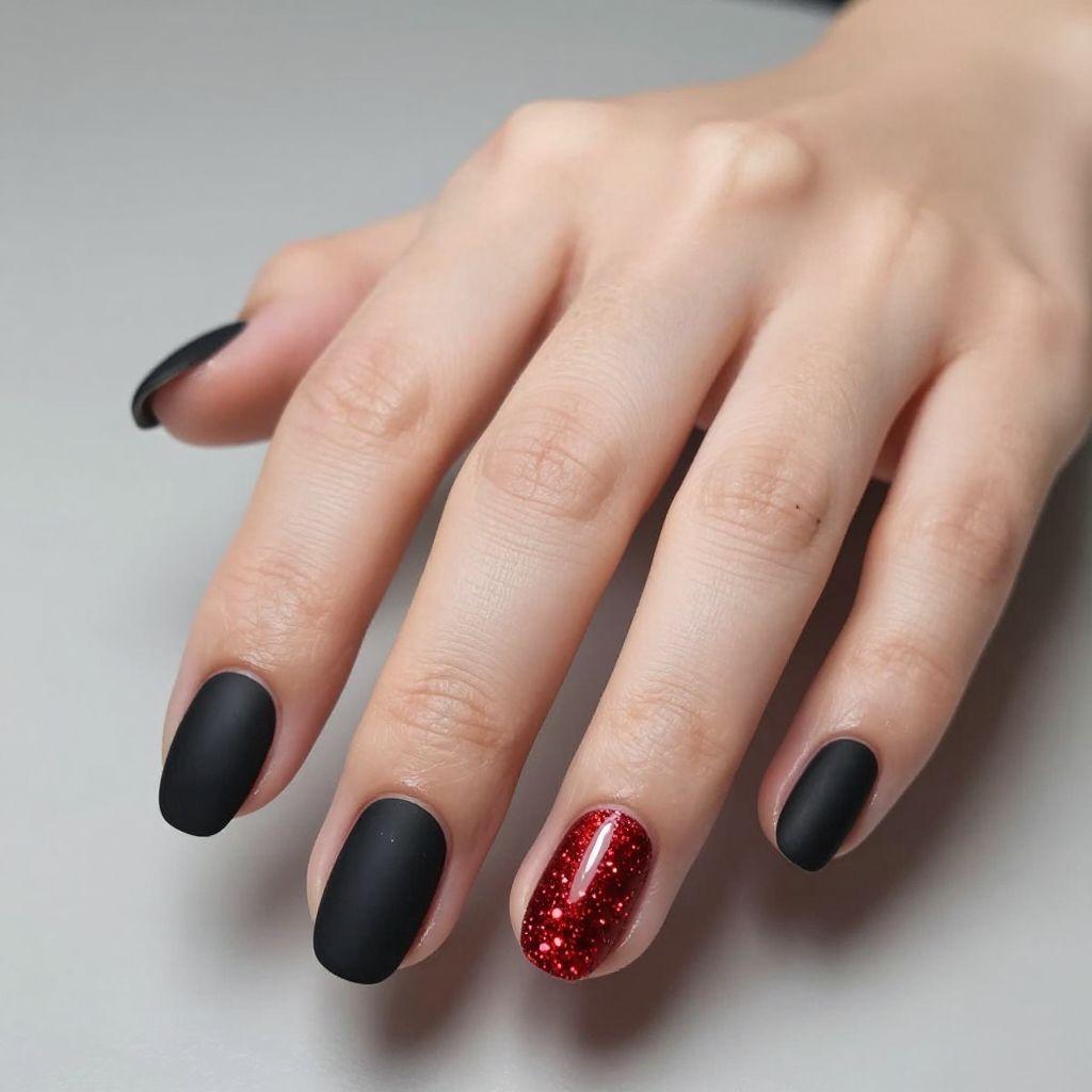 Black and red nail idea 10