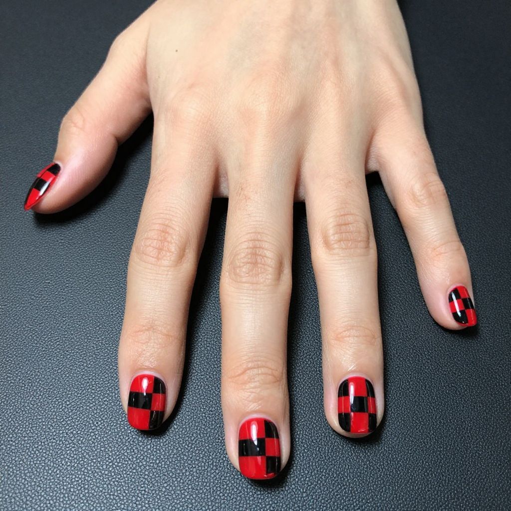 Black and red nail idea 15