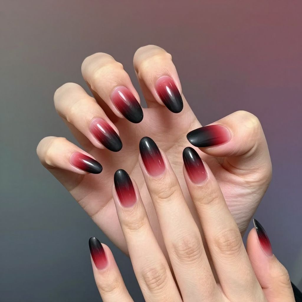 Black and red nail idea 2