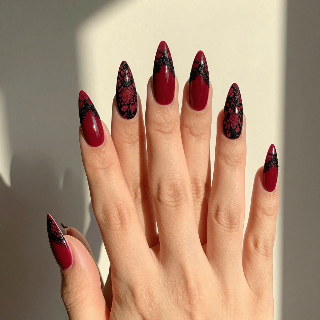 Black and red nail idea 3
