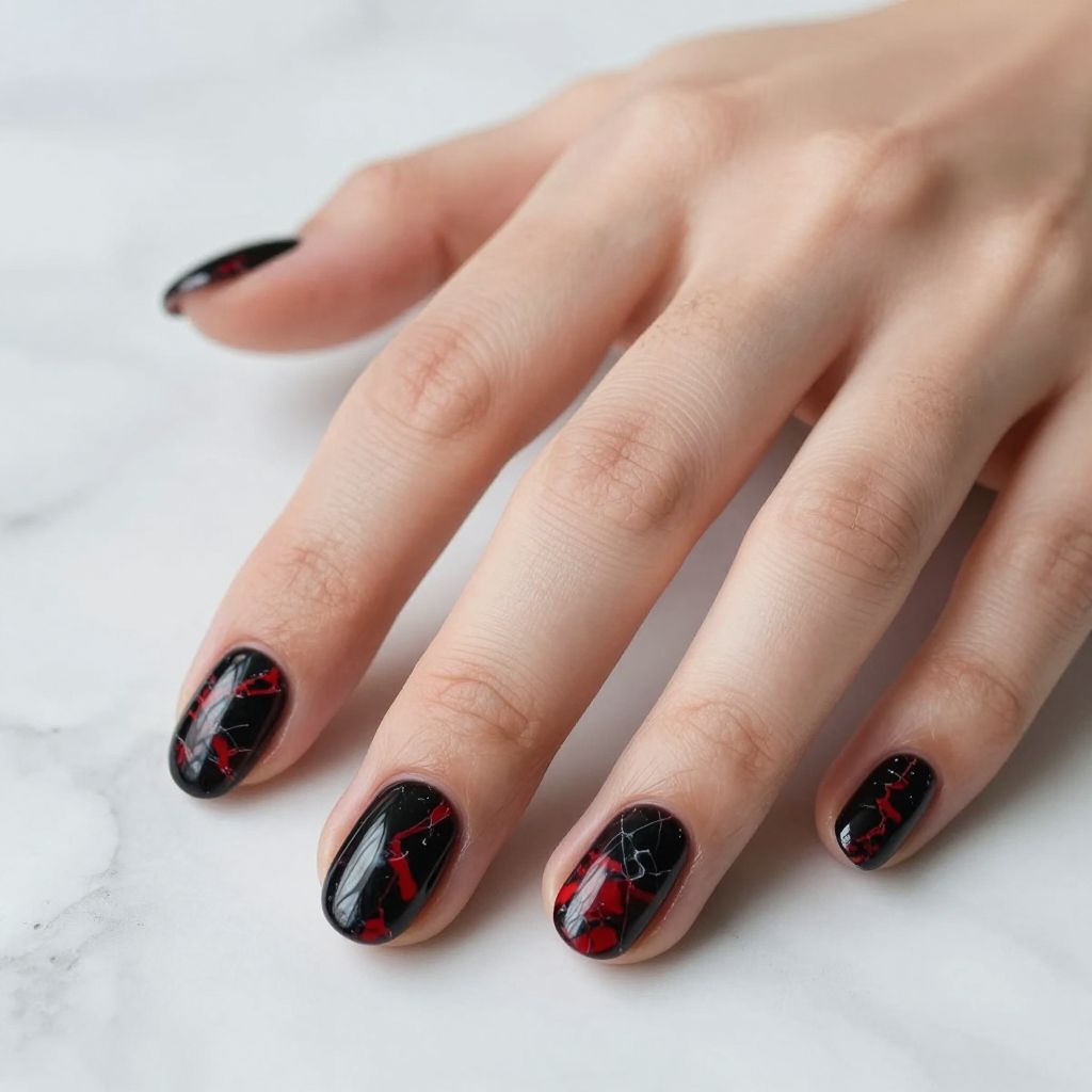 Black and red nail idea 4