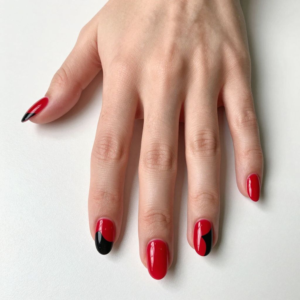 Black and red nail idea 5