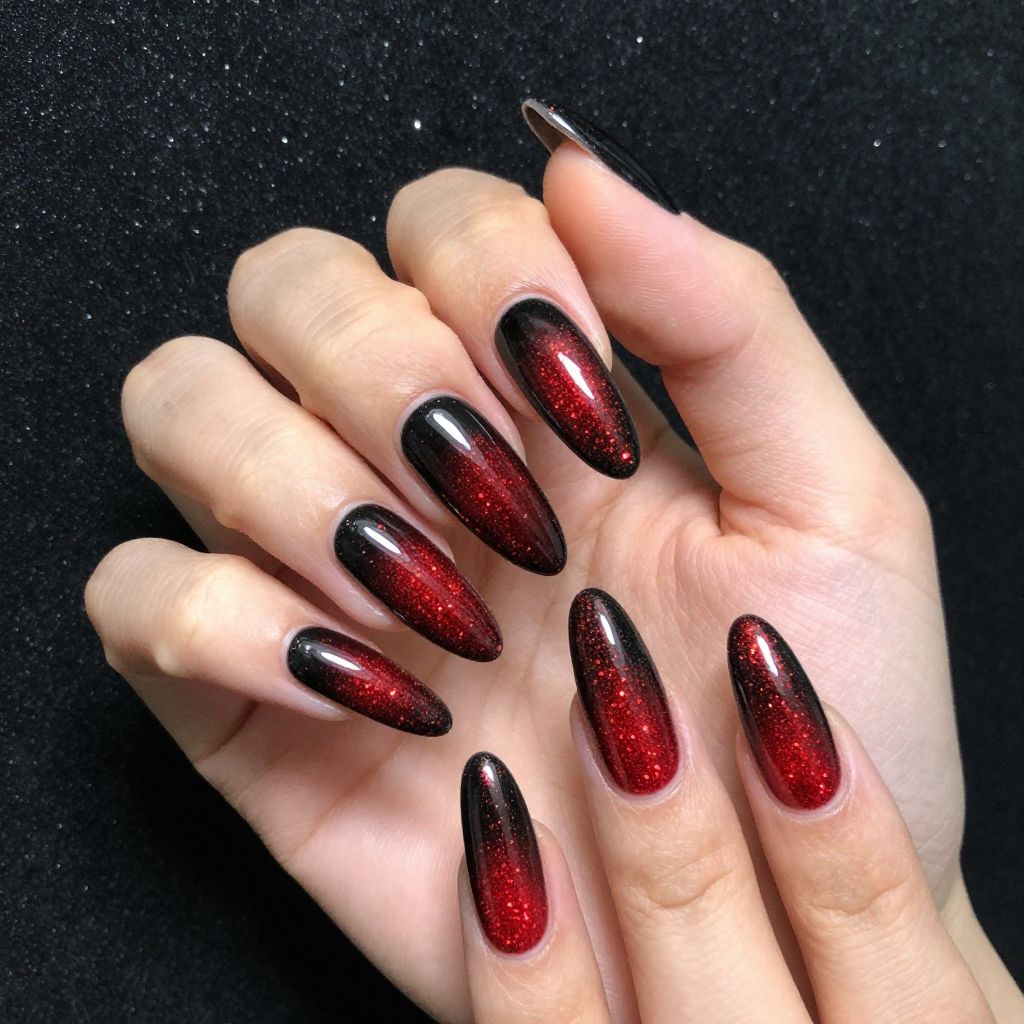 Black and red nail idea 6