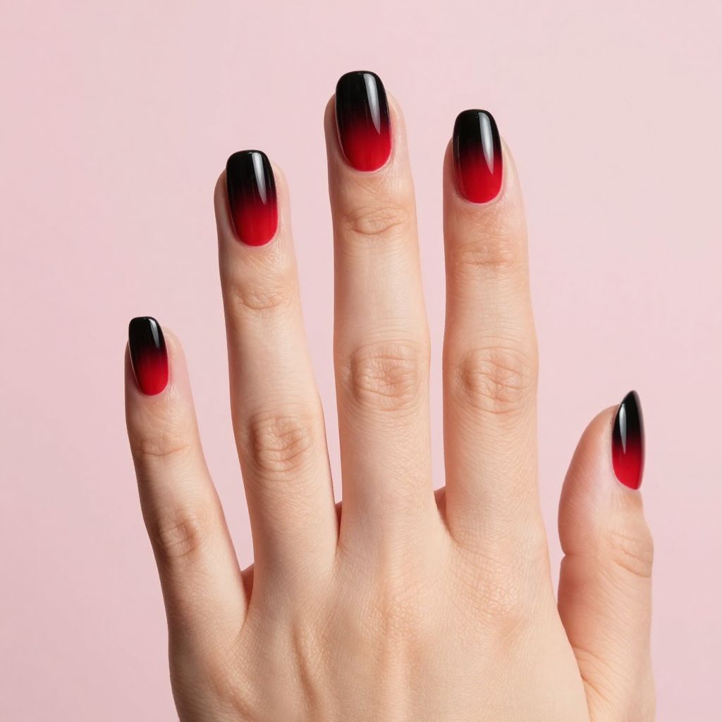 Black and red nail idea 8