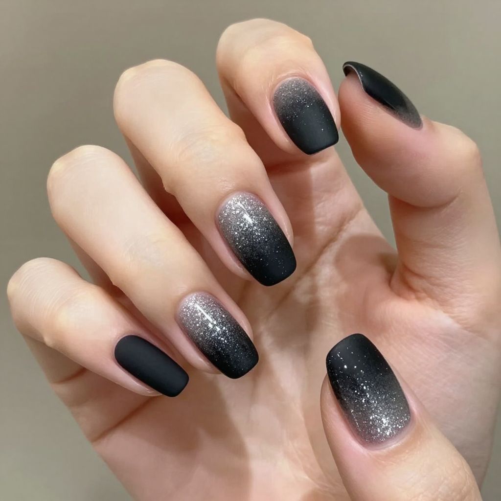 Black and silver nail idea 1