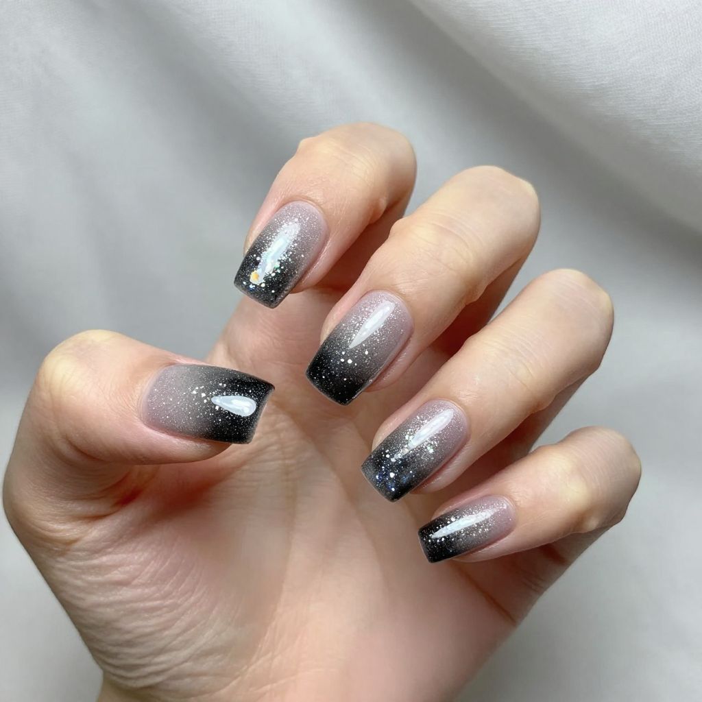 Black and silver nail idea 15