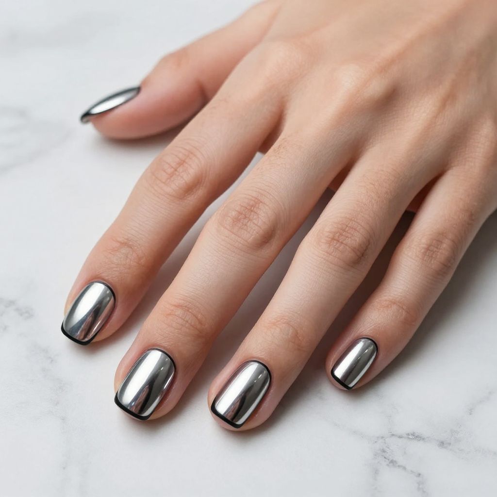 Black and silver nail idea 2