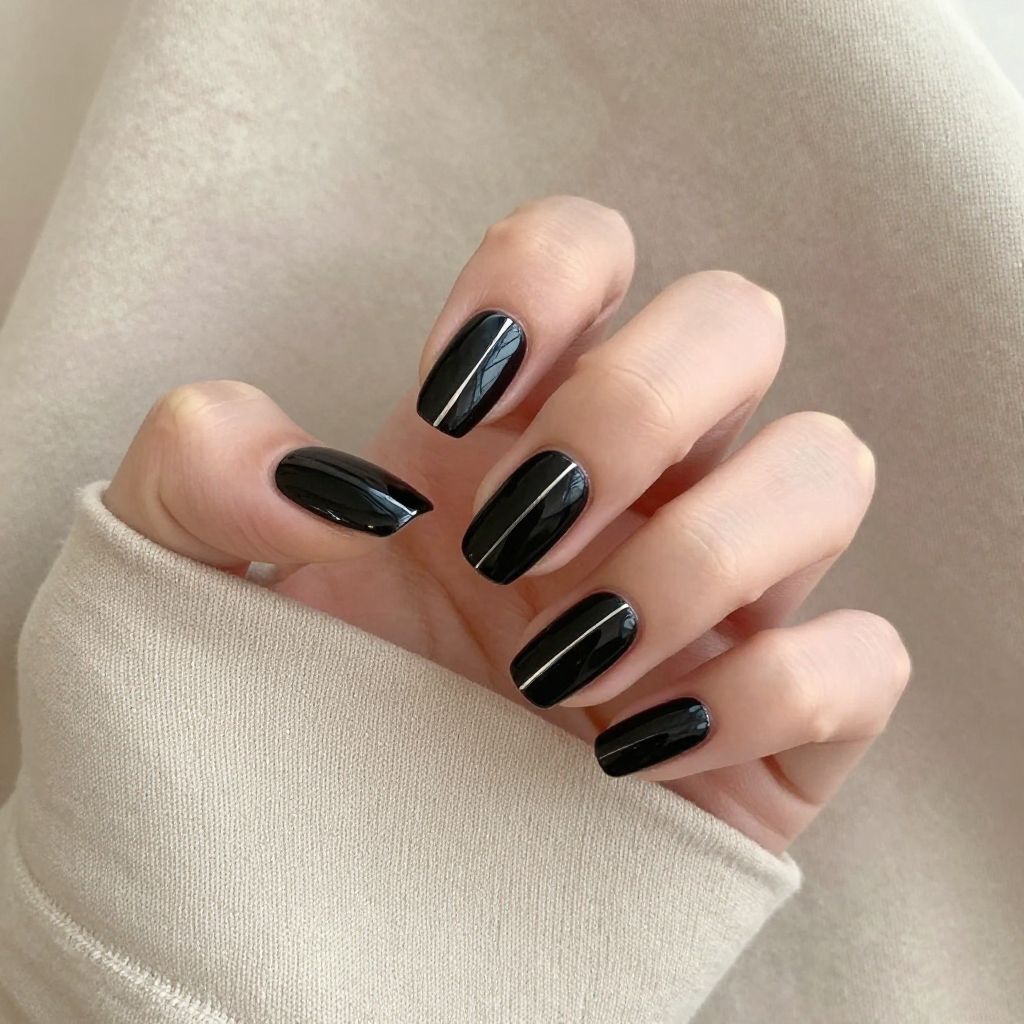 Black and silver nail idea 5