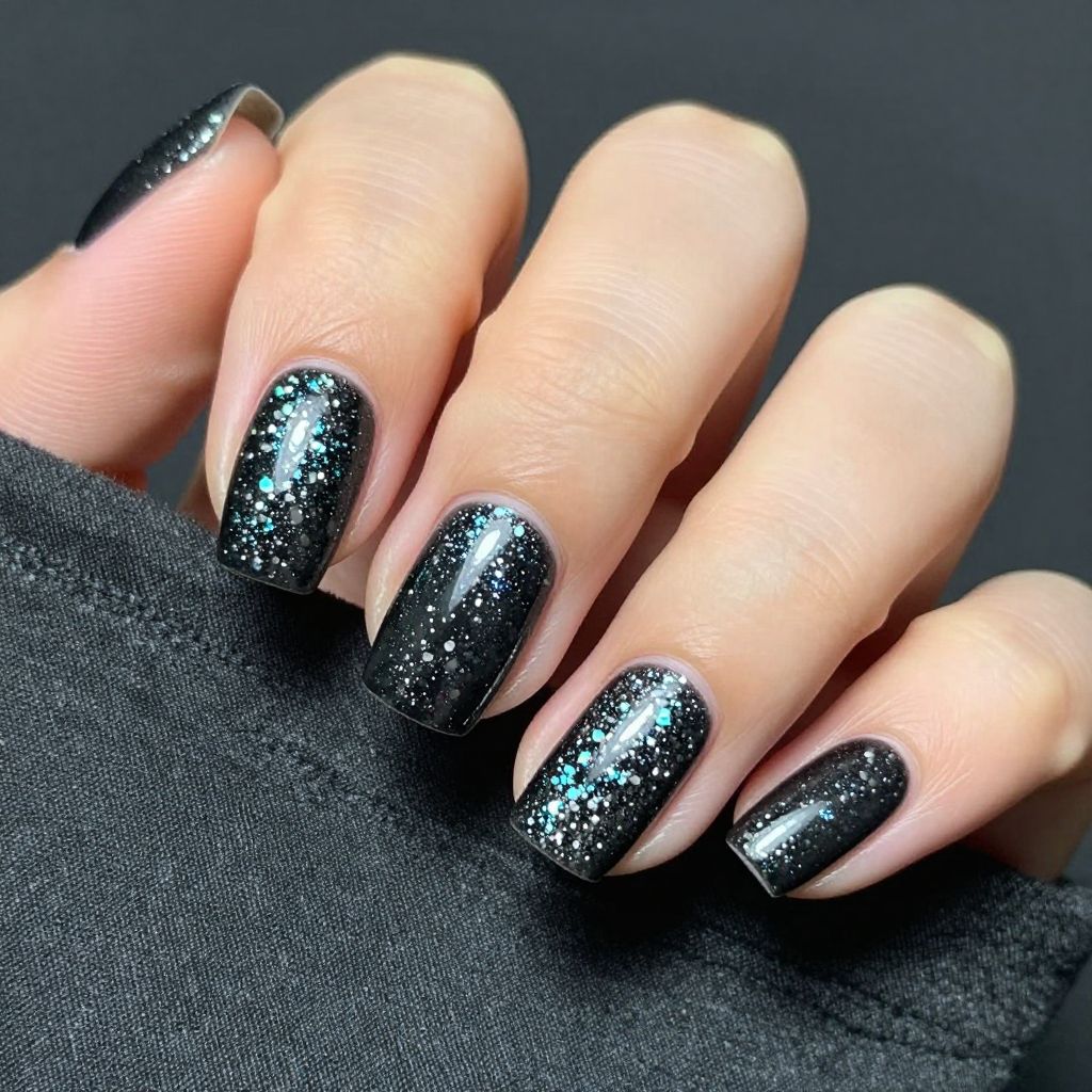 Black and silver nail idea 6