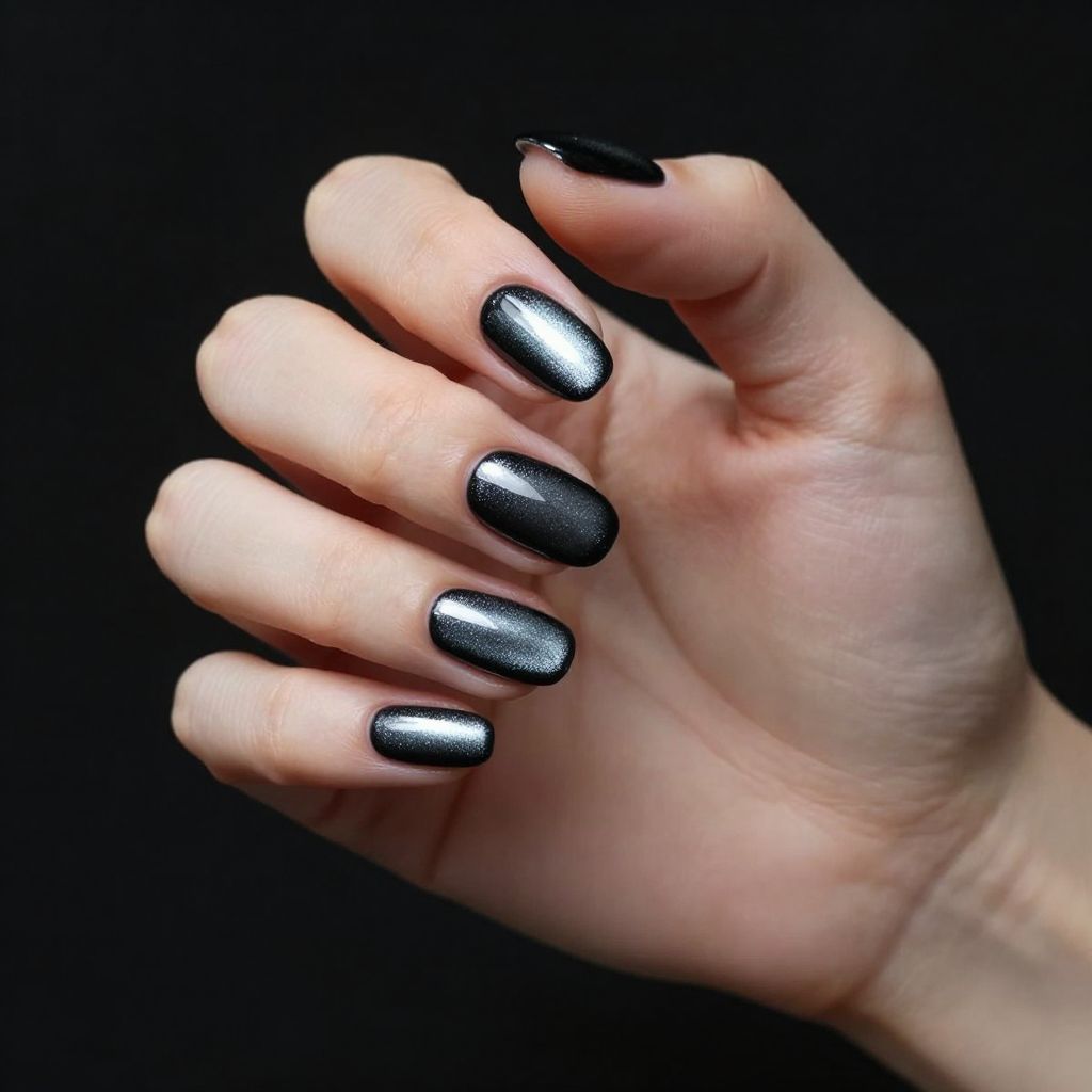 Black and silver nail idea 7