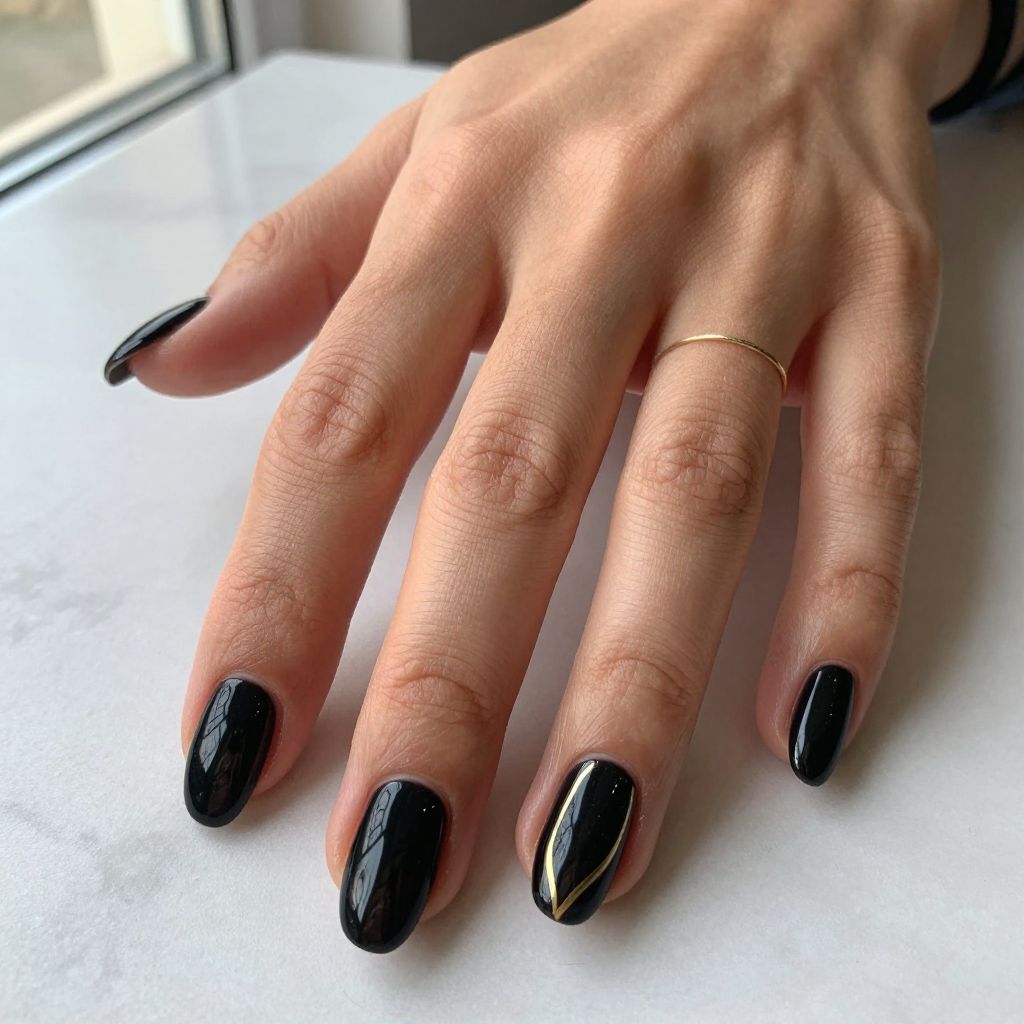 Black nail design 1