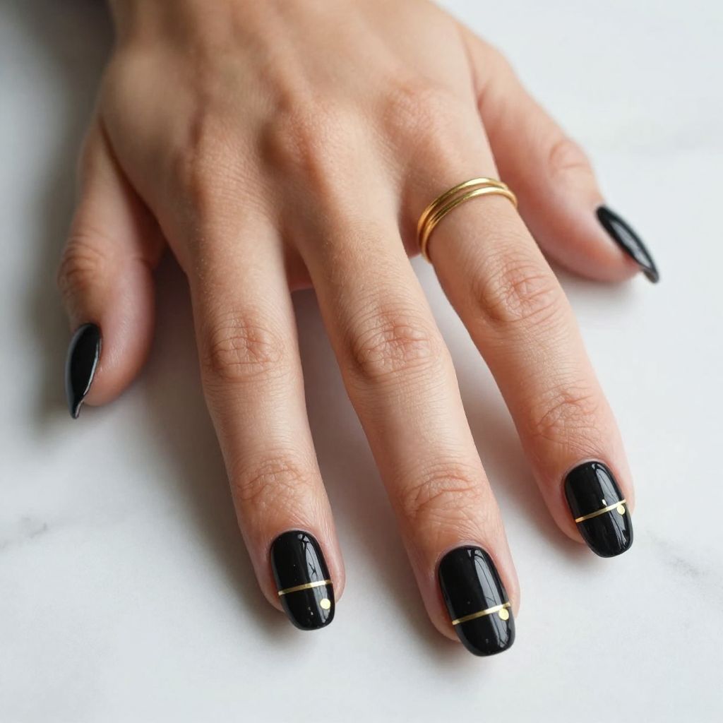 Black nail design 5