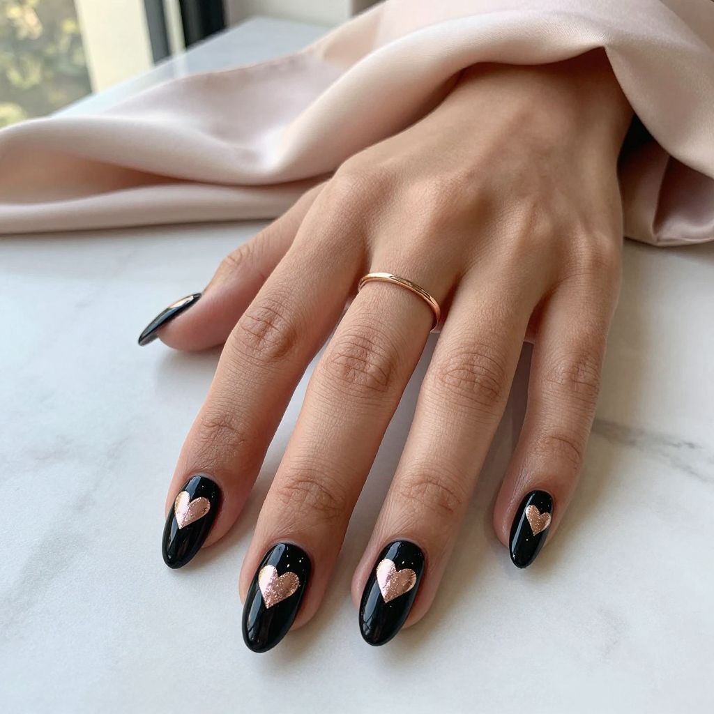 Black Valentine Nail Designs 1