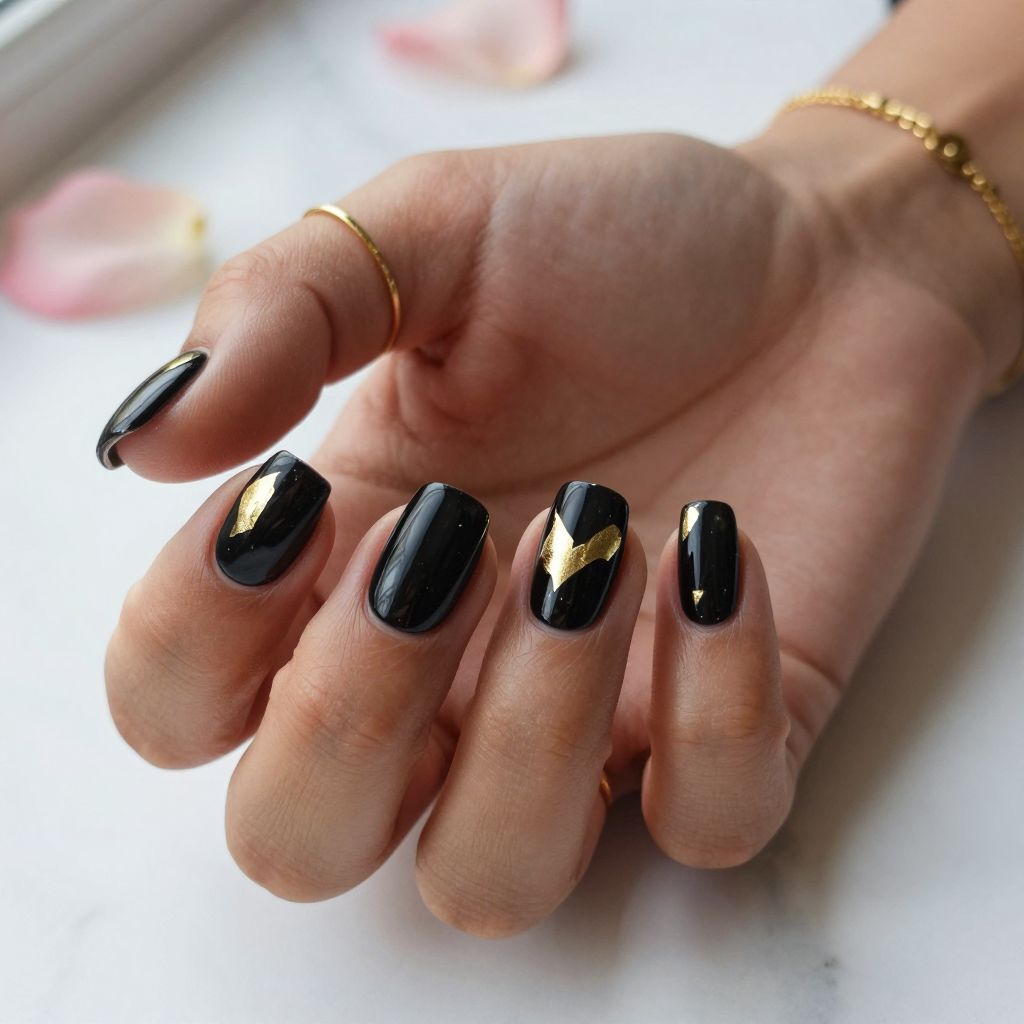 Black Valentine Nail Designs 10