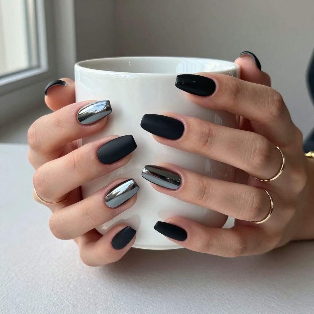 Black Valentine Nail Designs 13
