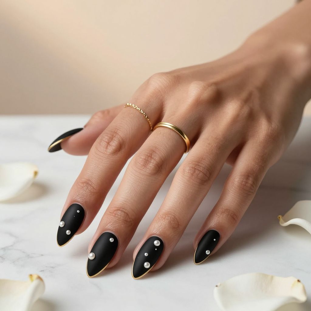 Black Valentine Nail Designs 2