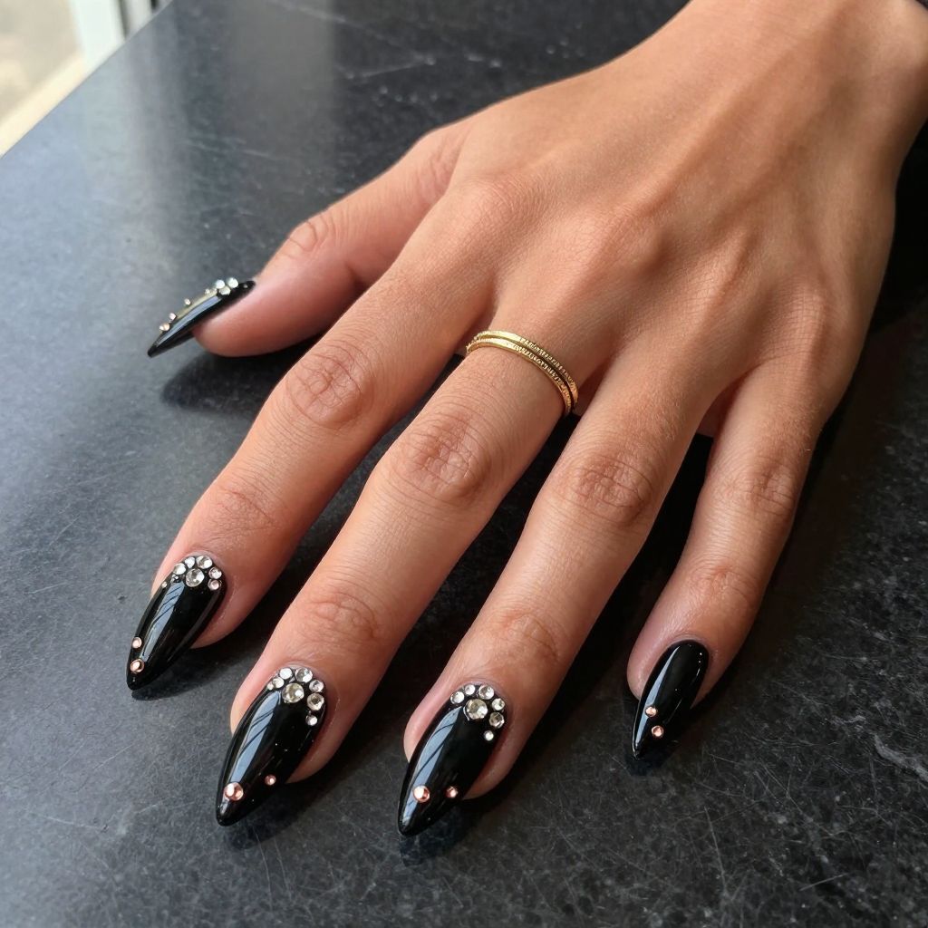 Black Valentine Nail Designs 5