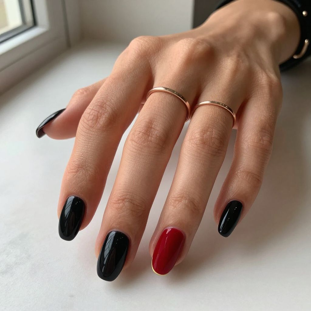 Black Valentine Nail Designs 7