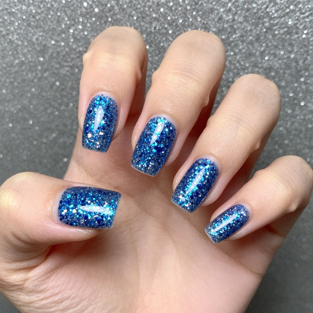 Blue and white nail idea 14