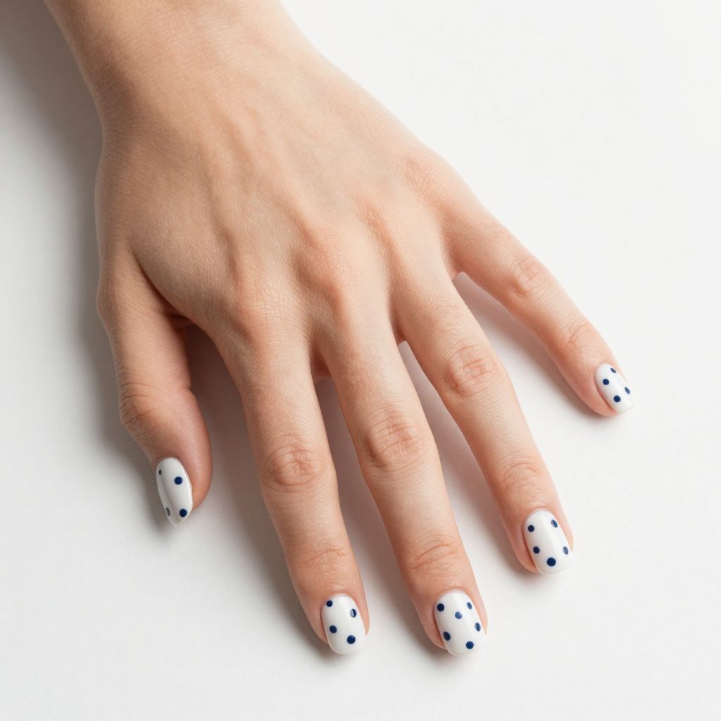 Blue and white nail idea 5