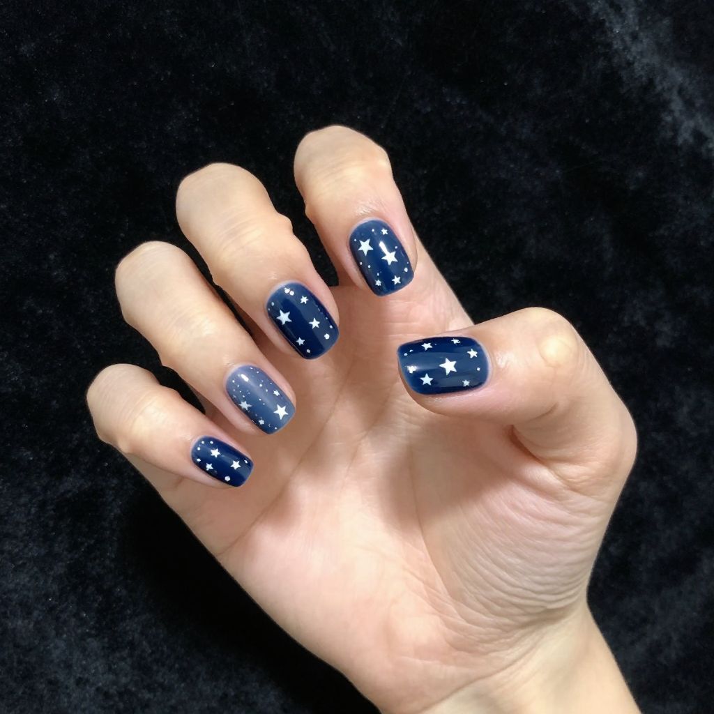 Blue and white nail idea 9