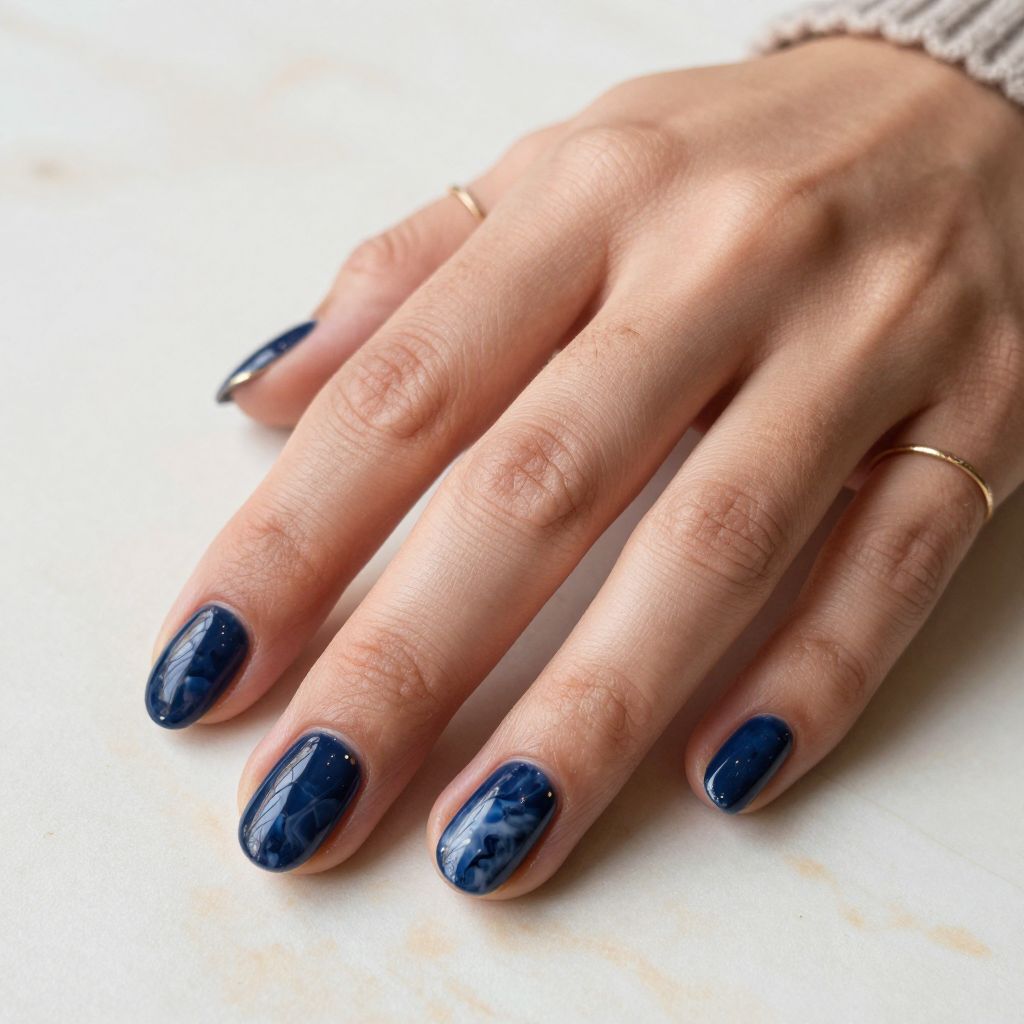 Navy Blue Marble Elegance