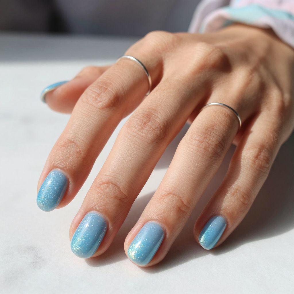 Baby Blue Glitter Gradient