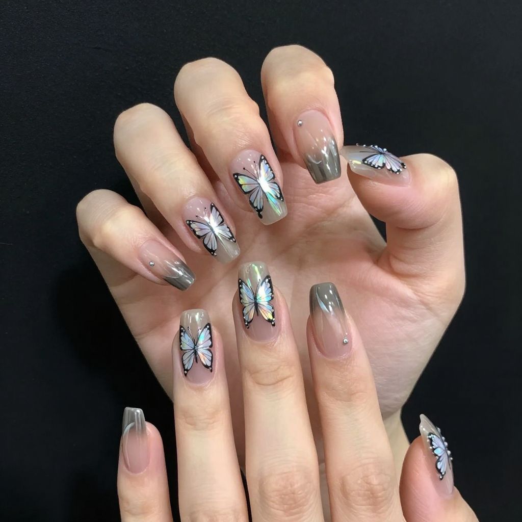 Butterfly nail idea 7