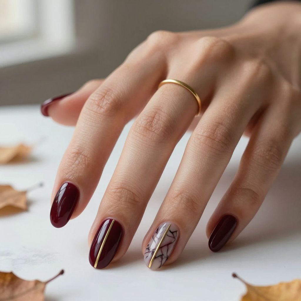 Burgundy Marble Cat Eye