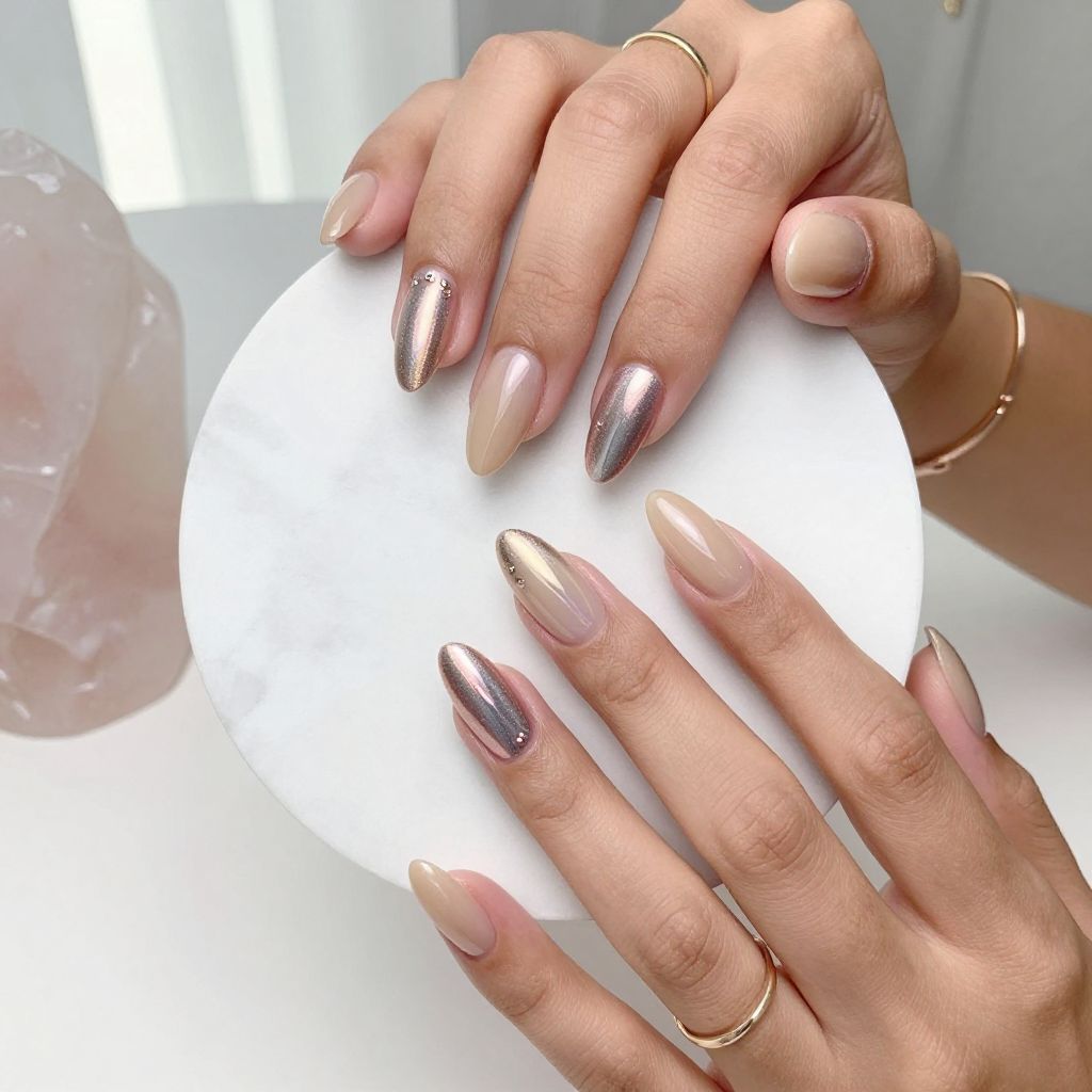 Nude Chrome Cat Eye