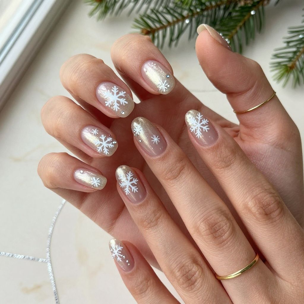 Shimmering Gold with Snowflake Details