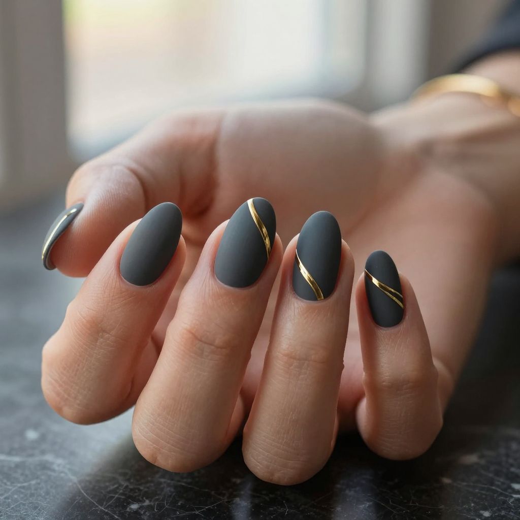 Classy Edgy Almond Nail Designs 1