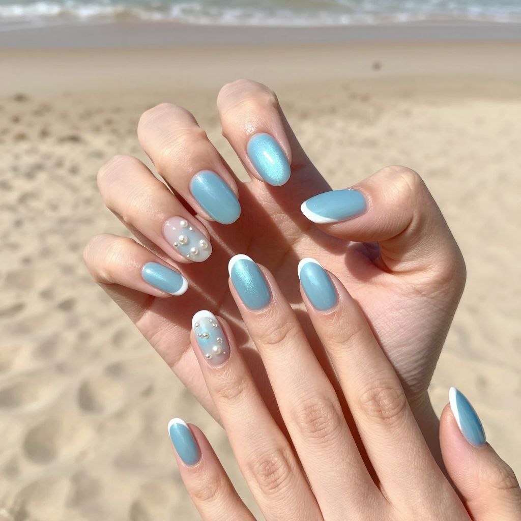 Classy French Tip Nail Designs For Summer nail idea 4