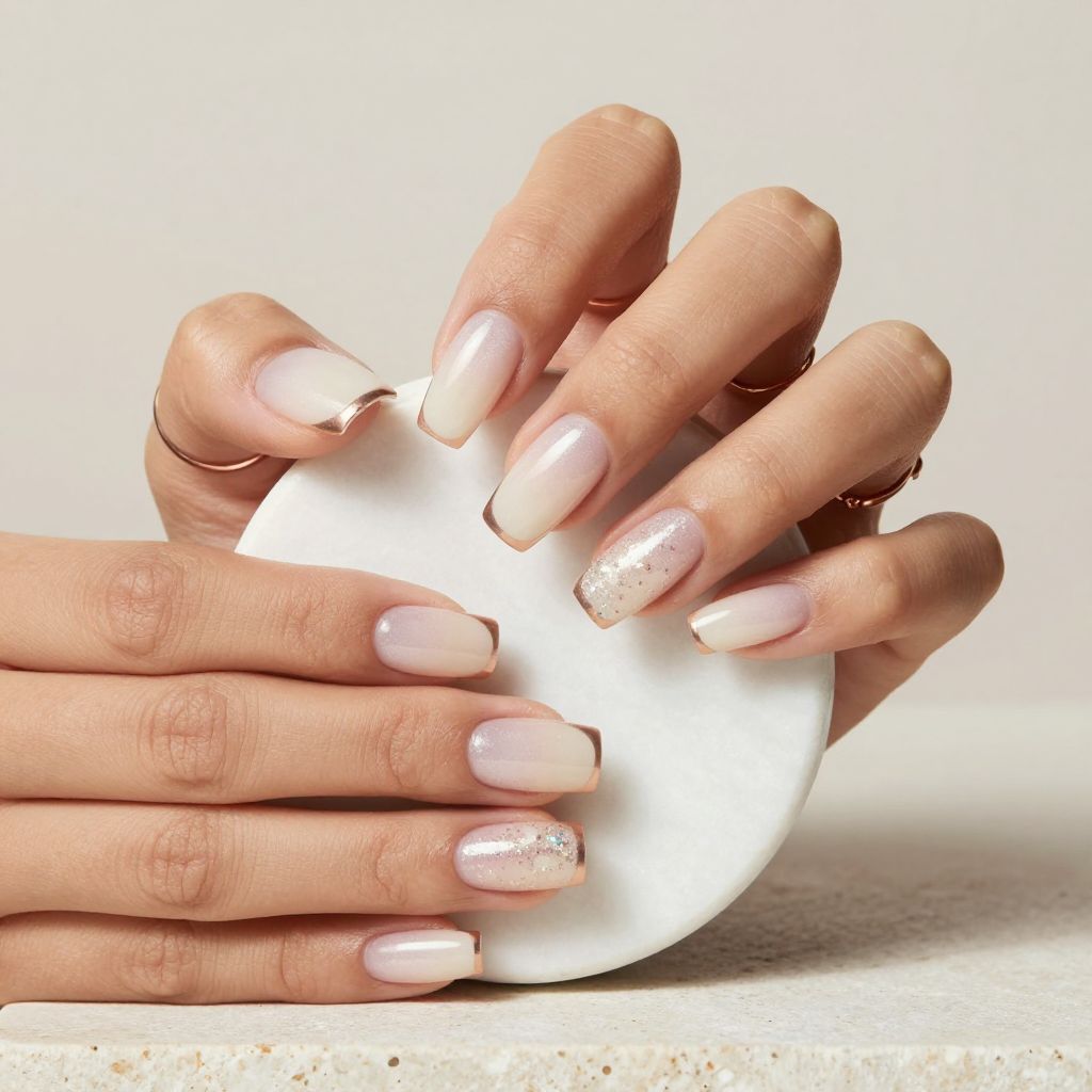 Milky Quartz Coffin Nails